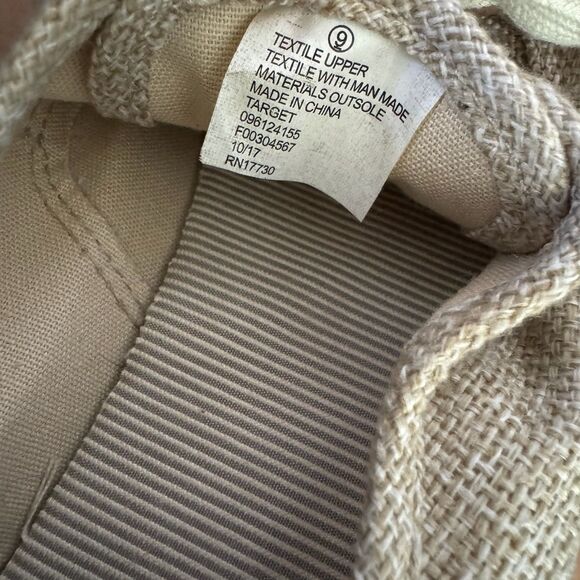 A New Day Cream Tan Woven Canvas Low Top Women's Sneakers Size 9 - Picture 6 of 7